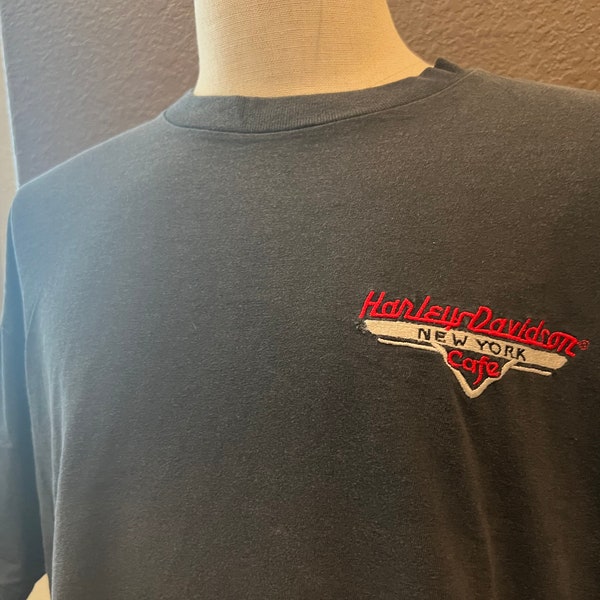 Vintage 90's Harley Davidson Cafe New York Black T Shirt Size XL