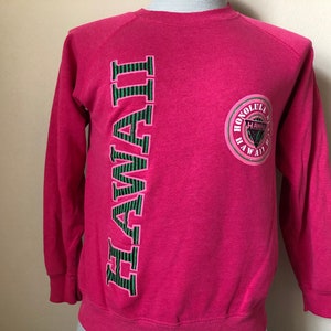 Vintage 80’s Hawaii Honolulu Beach Pink Crewneck Sweatshirt Size M