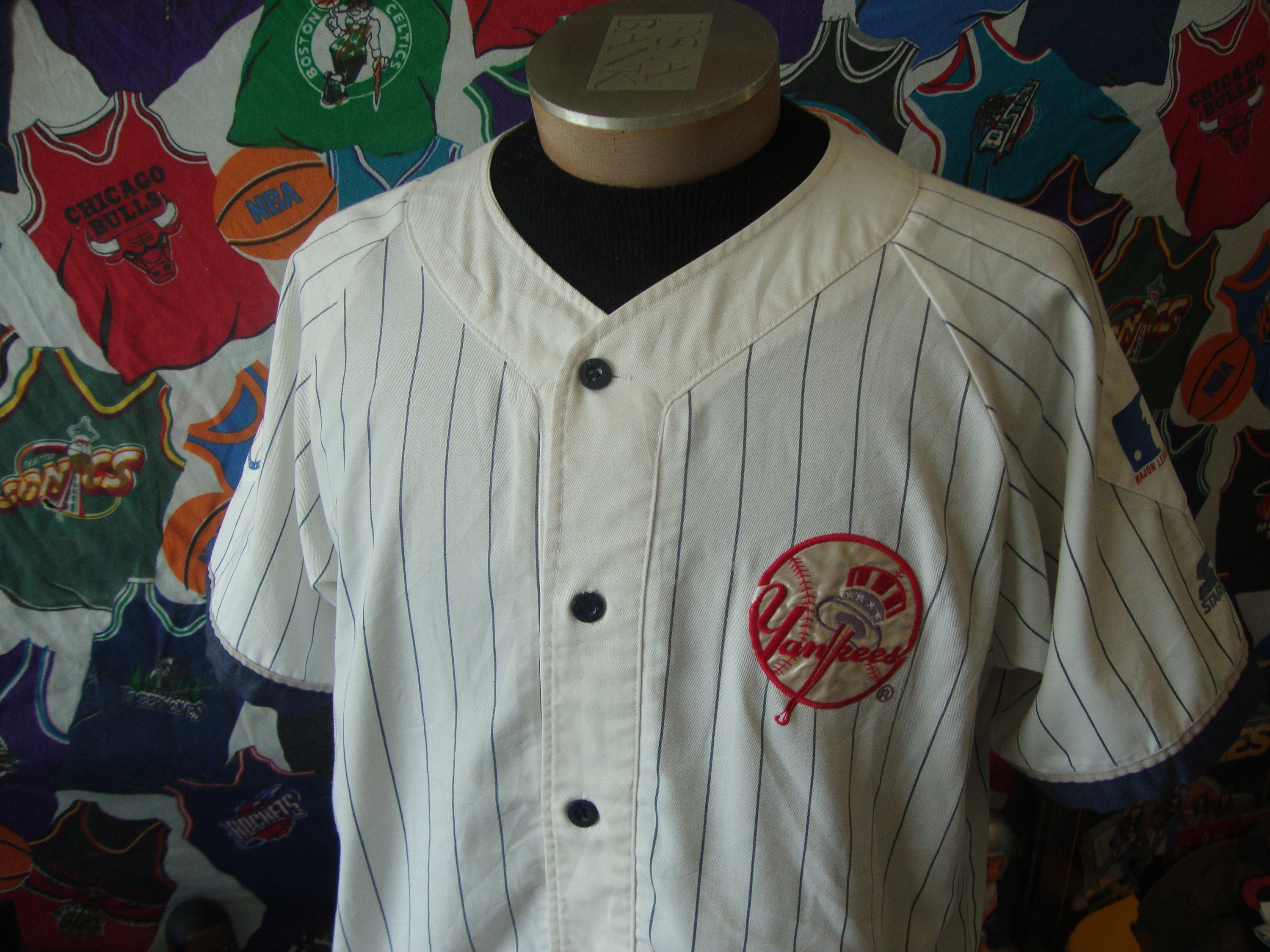 Vintage 90s Starter Pittsburgh Pirates White Pinstripe Baseball Jersey XL  MLB