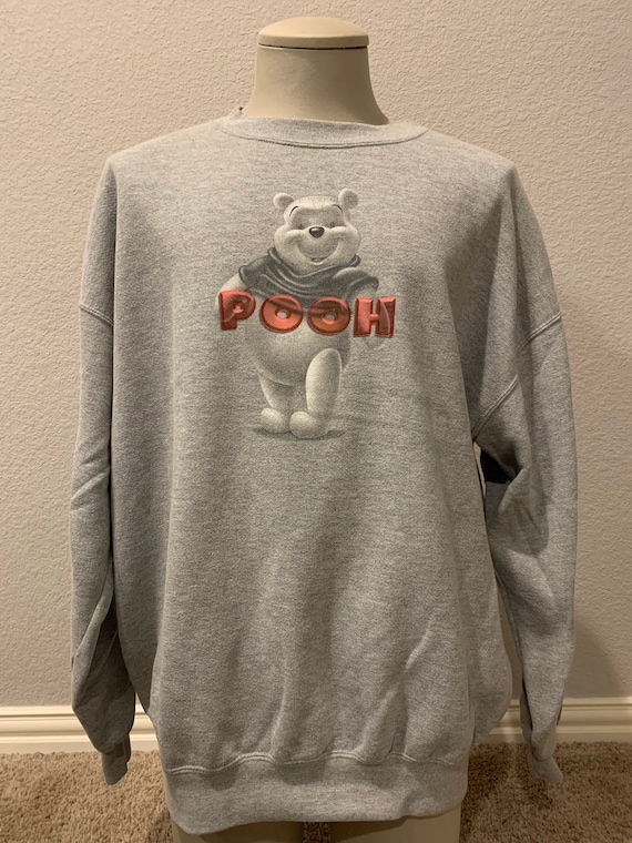 Vintage 90's Disney's Winnie the Pooh Grey Crewneck Sweatshirt XXL