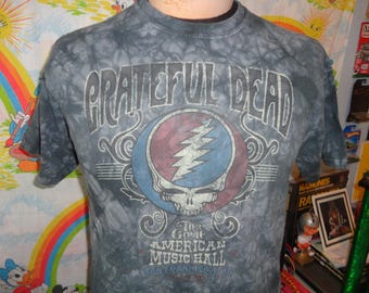 Camiseta Grateful Dead Liquid Blue para hombre, talla M, San Francisco, American Music Hall, Y2K Ty Dye