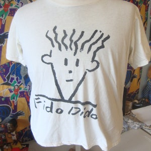 Vintage 80's Fido Dido Crop Top Tee White T Shirt Size L - Etsy