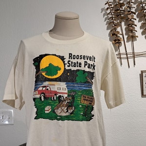 Vintage 90&#39;s Roosevelt State Park white T-shirt size XL