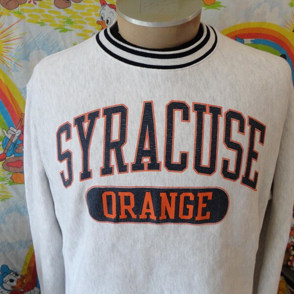 Sudadera vintage de tejido inverso de los Orangemen de la Universidad de Syracuse, talla M