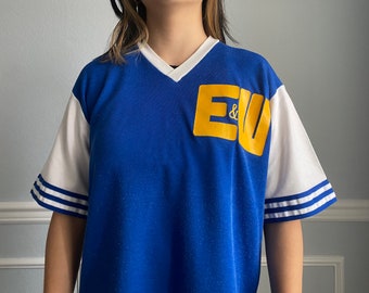 Vintage 80's E&W 28 V Neck Baseball Jersey T Shirt Size M - Etsy