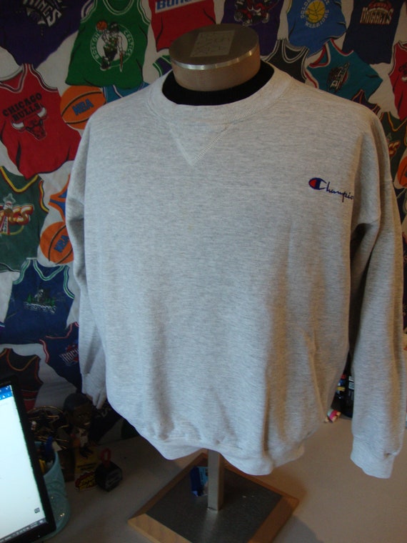 Vintage 90's Champion Gray Crewneck Sweatshirt Si… - image 2