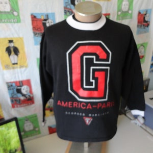 Vintage 80’s Guess USA Jeans Georges Marciano 1989 Black Crewneck Sweatshirt T Shirt Size M