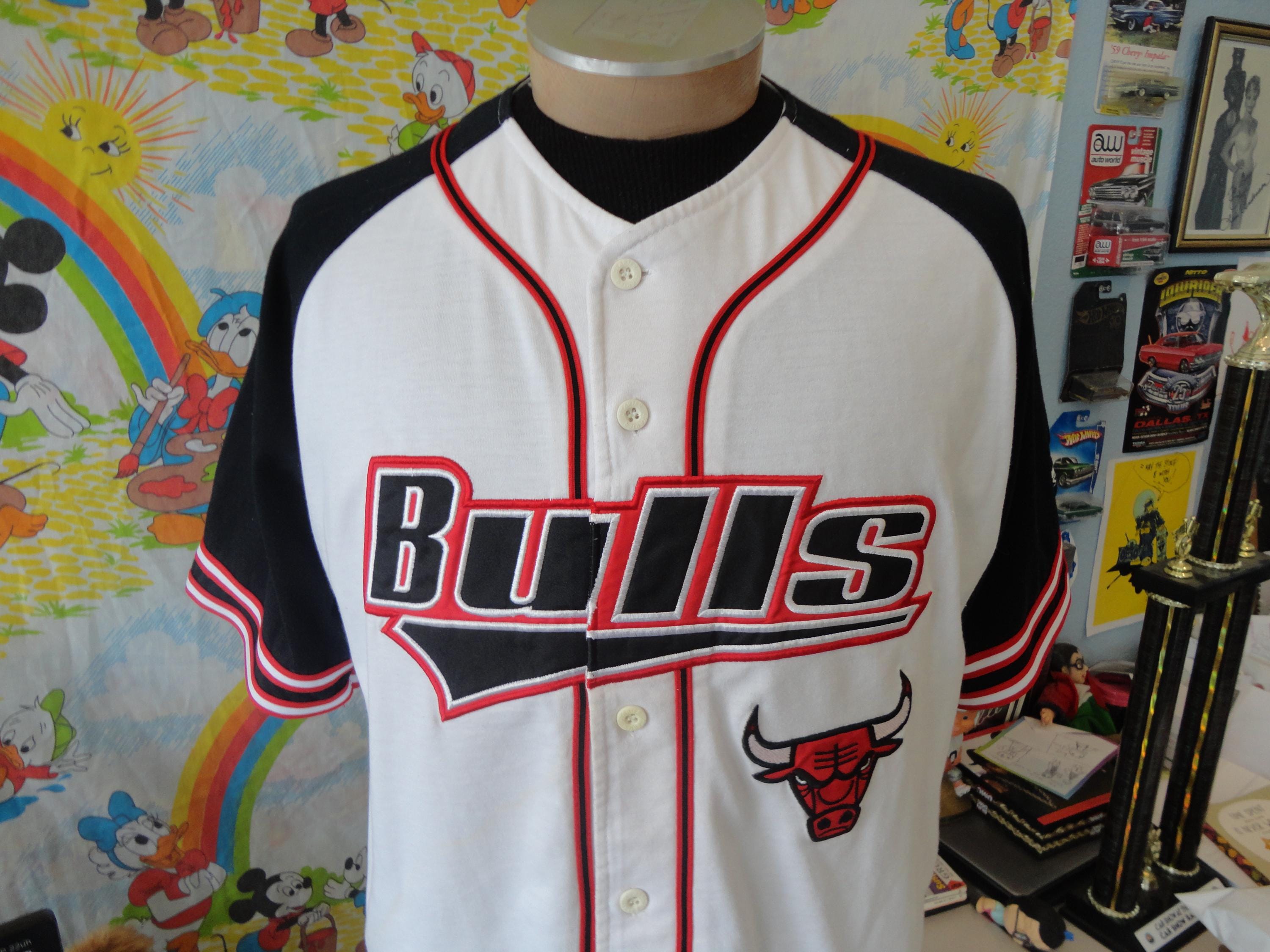 Vintage 90's Chicago Bulls NBA Starter Baseball Jersey M - Etsy