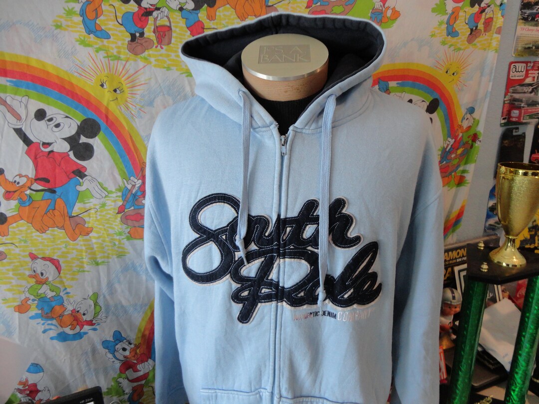 SOUTH POLE古着 アメカジ y2k SWAG ストリート 90's レア Y2K Vintage 90s South Pole Full Zip Blue Hoodie Sweatshirt Size XL