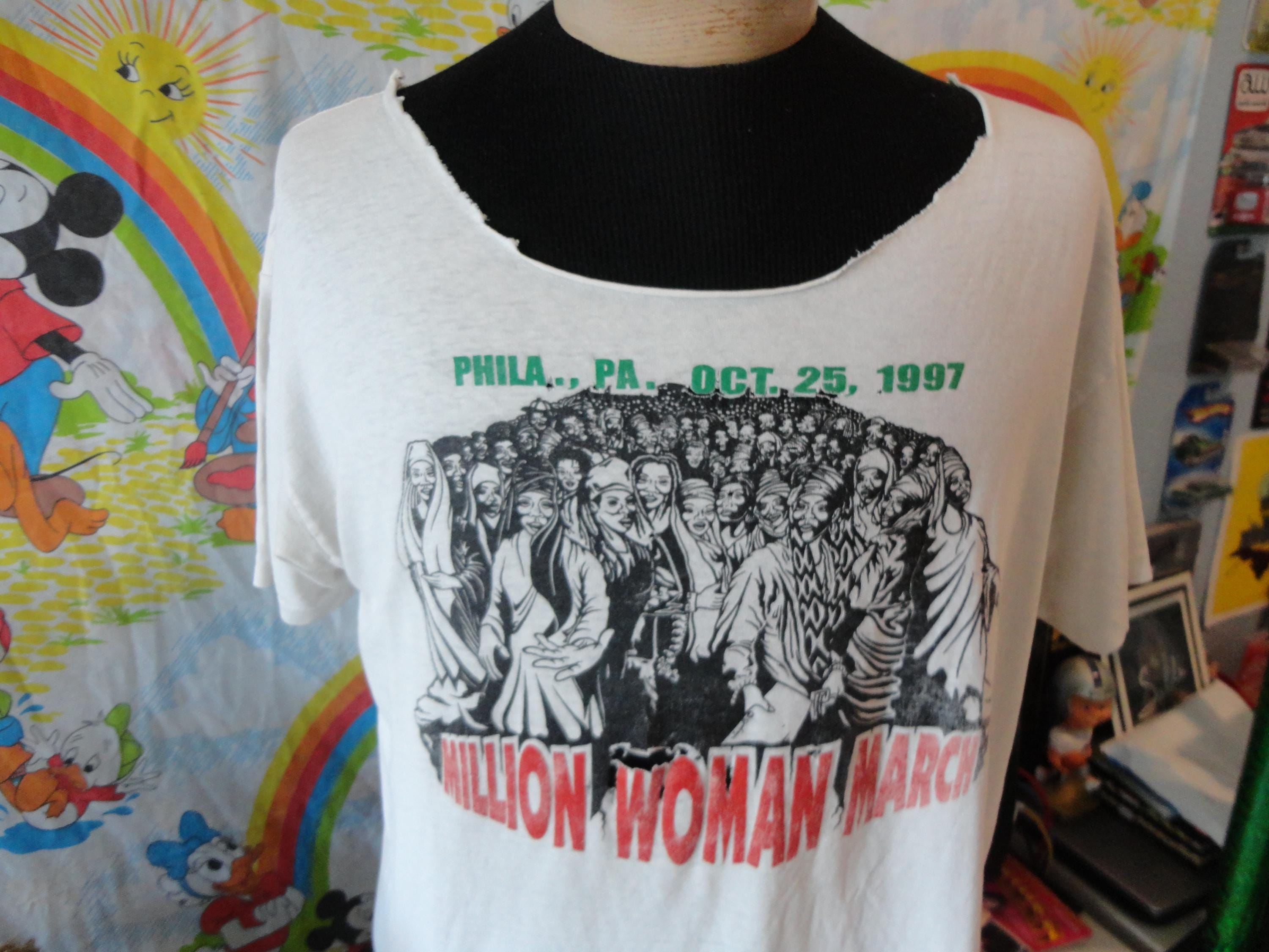 Vintage 90's Million Woman March 1997 Philadelphia Rap Tee Hip Hop