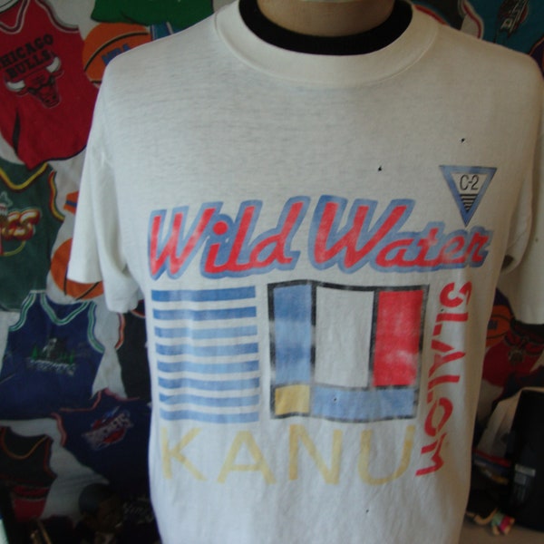 Vintage 90's North American River Runners Wild Waters Kanu Slalom T Shirt L