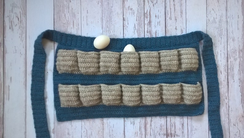 homesteing apron Egg-cellent apron crochet egg gathering apron farm apron egg collecting apron adjustable egg pockets apron