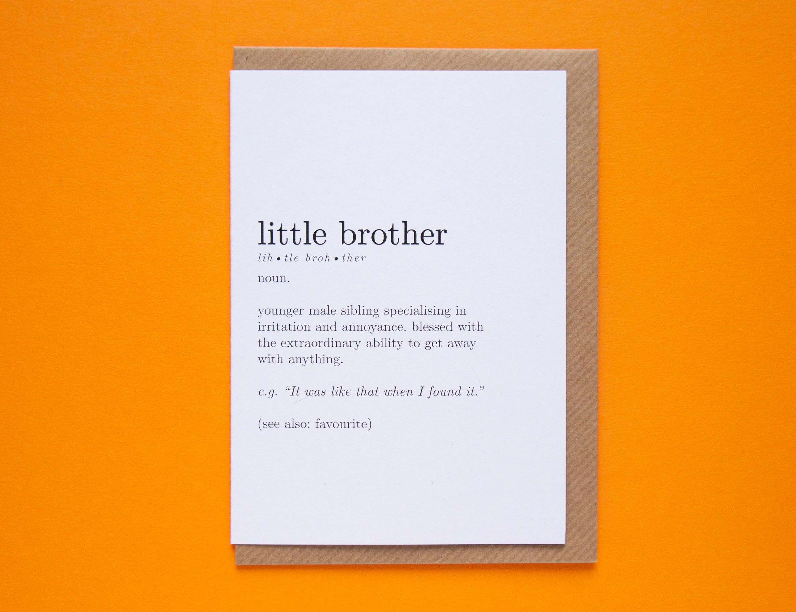 Funny Little Brother Birthday Card A6 | Funny Dictionary Definition B…