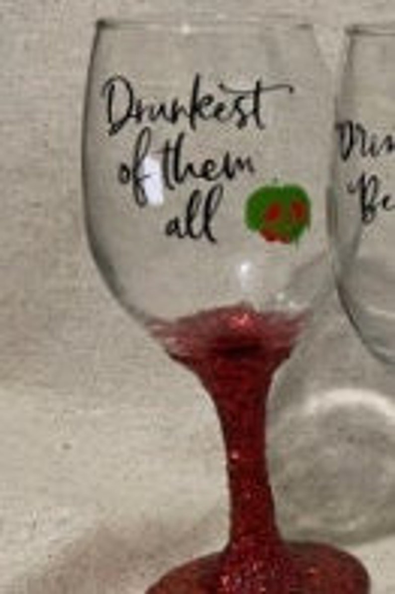 Disney Princess Wine Glass Set Individual Gift Idea Etsy