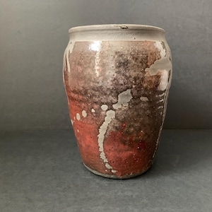 Vintage Signed Raku Pottery Vase: Mid Century Fine Art Ceramics