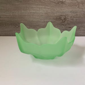 Vintage Viking Glass Bowl: Green Frost Stockholm Art Glass