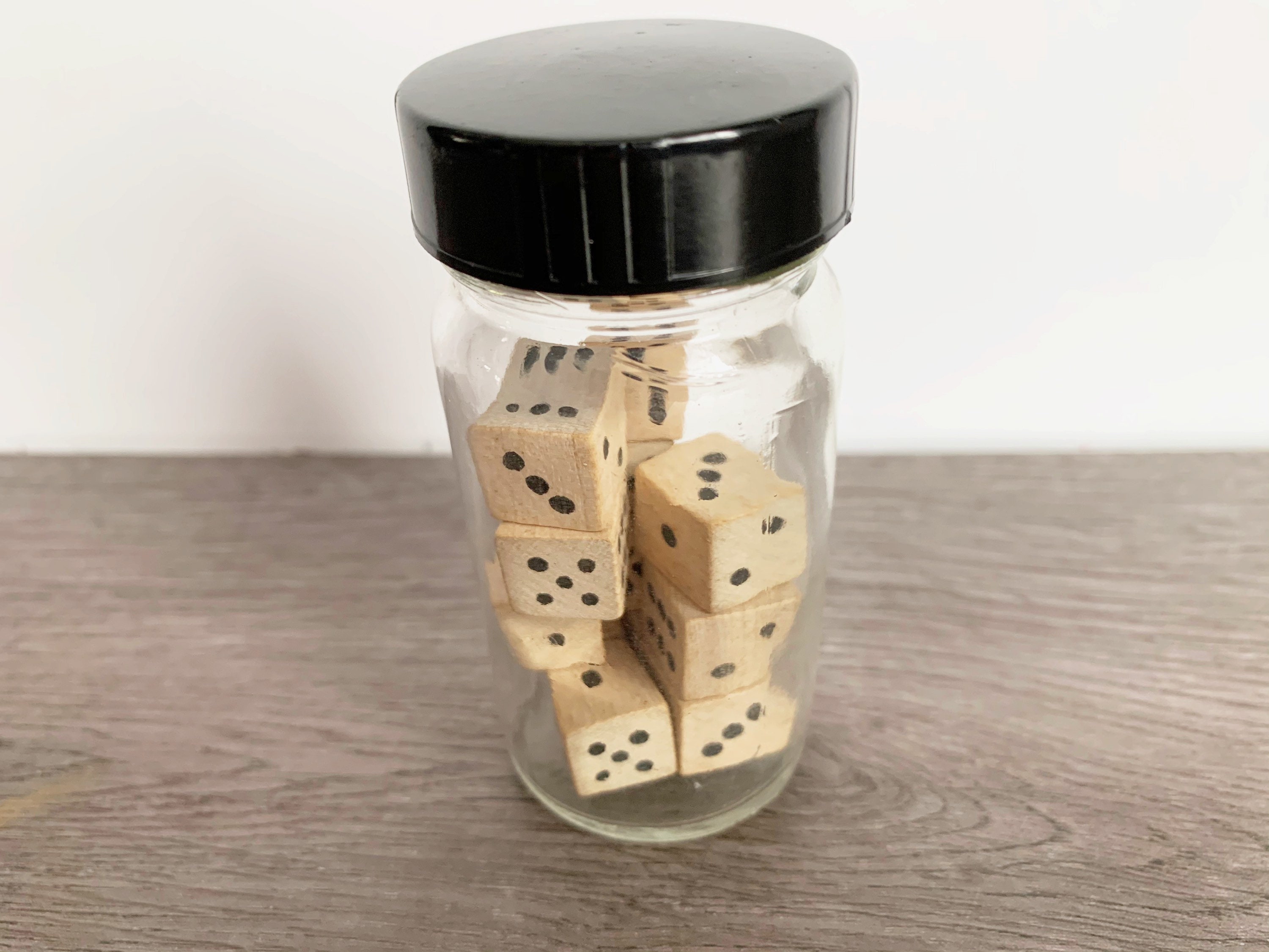 Jar of Vintage Wood Game Dice 12 Pieces 1/2 inch square hand Etsy