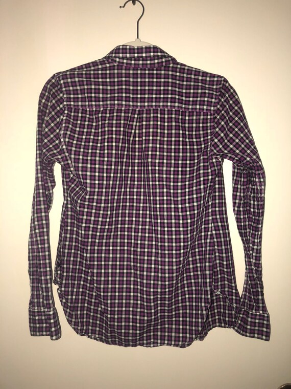 American Eagle Purple and Black Plaid 