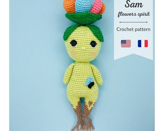 Sam, flowers spirit: CROCHET AMIGURUMI Pattern / Tutorial / Model