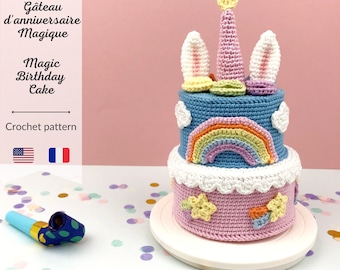 Magic Birthday Cake: CROCHET AMIGURUMI Pattern / Tutorial / Model