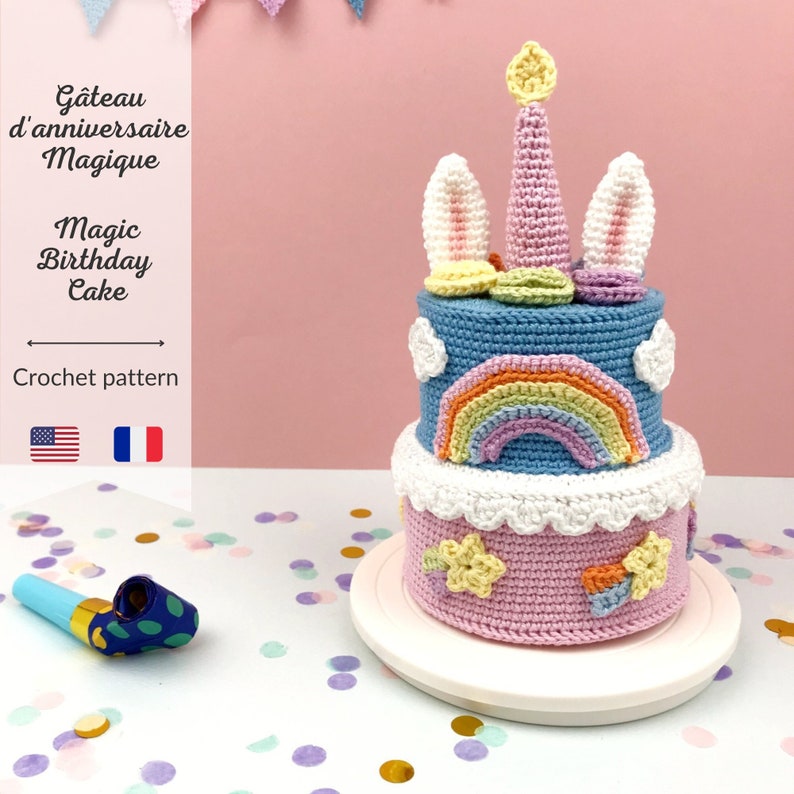 Magic Birthday Cake: CROCHET AMIGURUMI Pattern / Tutorial / Model image 1