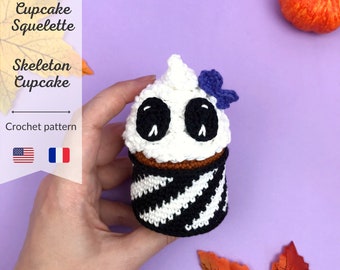 Skeleton Cupcake: CROCHET AMIGURUMI Pattern / Tutorial / Pattern