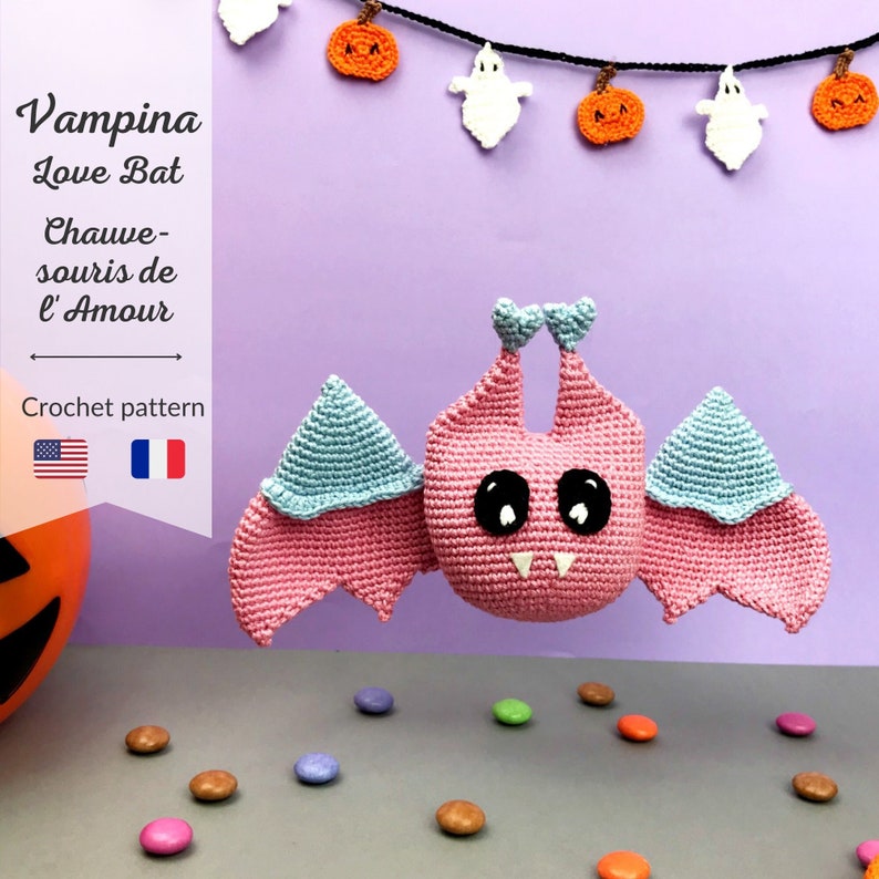 Vampina, Love bat: CROCHET AMIGURUMI Pattern / Tutorial / Model image 1