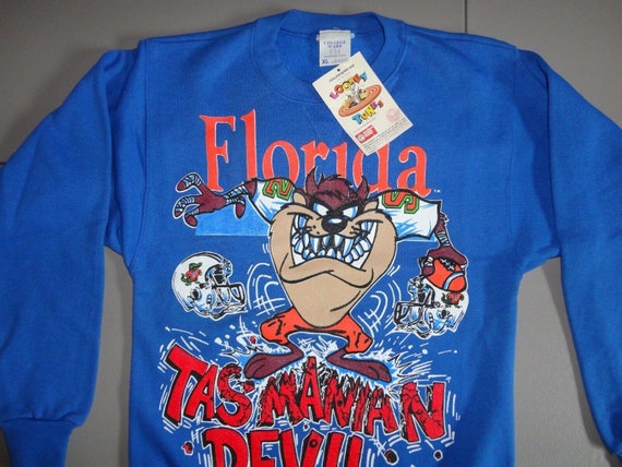 New Vintage 2 Sided Looney Tunes TAZ Florida Crew… - image 5