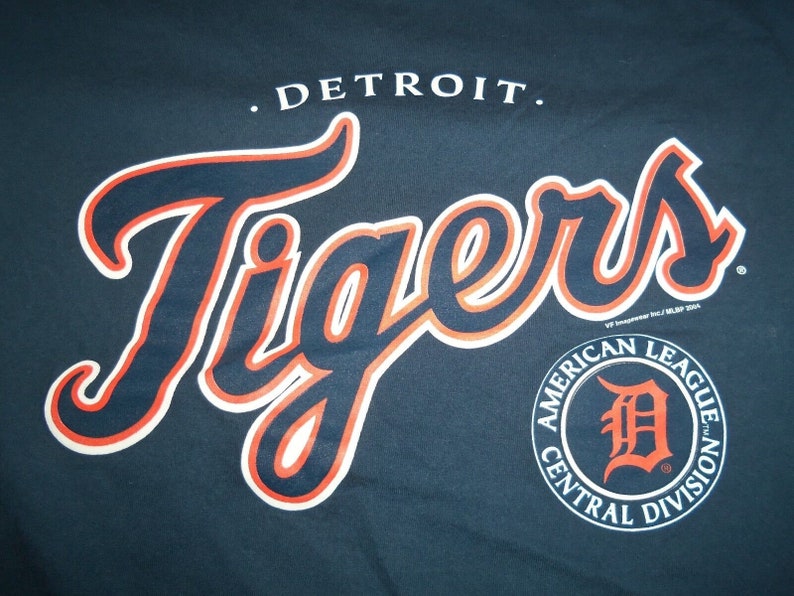 Vintage 2004 Blue Lee Sport MLB Detroit Tigers Baseball T Shirt Adult L ...