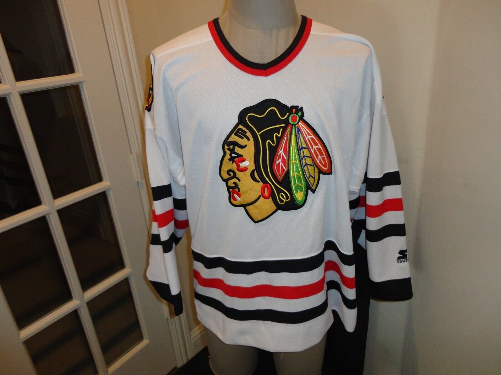 CHICAGO BLACKHAWKS VINTAGE 1990'S STARTER AUTHENTIC JERSEY YOUTH