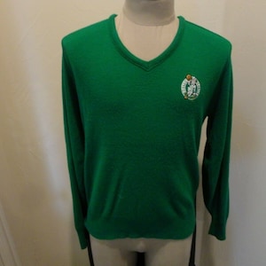 Vintage des années 80 Boston Celtics vert cousu lutin pull adulte XL