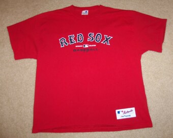 Vintage 90&#39;s Authentic MLB Boston Red Sox Baseball Team L Red TShirt Adult L