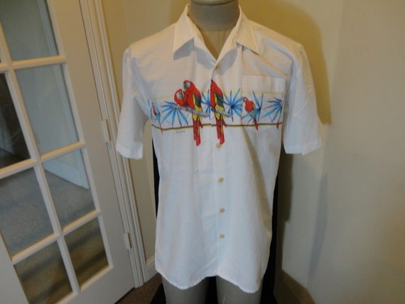 Vtg 80'S Windswept Bahamas PARROTS Hawaiian Beach… - image 4