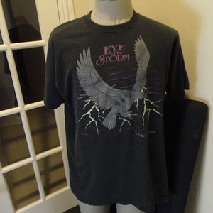 Vtg 1991 Black Eye of the Storm Desert Storm T-Shirt Size XL Usa Eagle Lightning