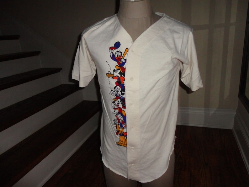Vtg 80's Velva Sheen Disney Characters North Carolina Tarheels NCAA Jersey Fit S image 1