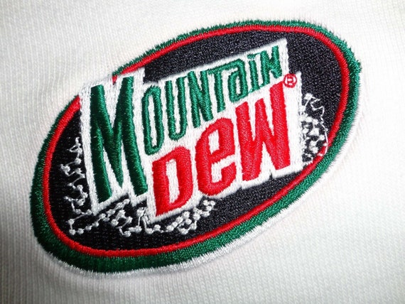 Vintage White Embroidered Mountain Dew Soda Do TH… - image 8