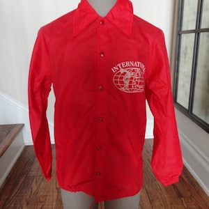VTG 70&#39;s Champion Produkte Inc Nylon International Fitness Centers Snap Jacket S