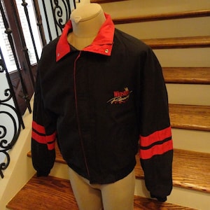 Vtg 90&#39;s Black Winston By Swingster Racing Team Nylon Full Zip Jacket Adult XL