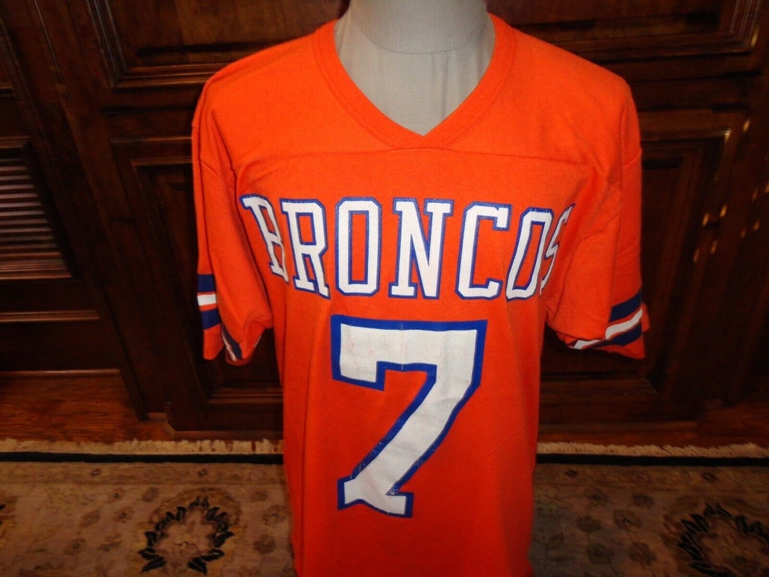 VINTAGE 80's Rawlings orange Denver Broncos #7 John Elway Screen