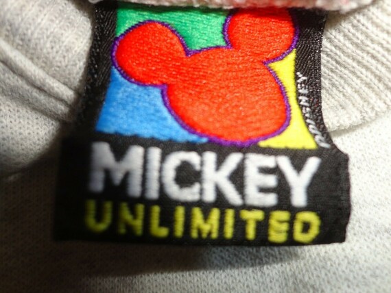 Vtg 90's Gray Mickey Unlimited Disney Nightshirt … - image 8