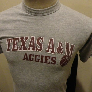 Vtg 90&#39;s Russell Athletic Gray Texas A&M Aggies NCAA 58-42 T-shirt Youth M Nice