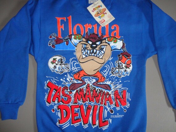 New Vintage 2 Sided Looney Tunes TAZ Florida Crew… - image 1