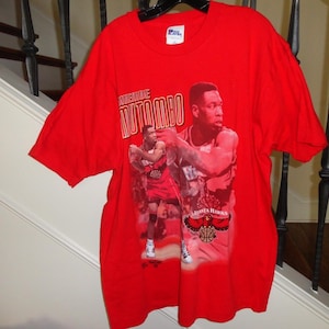 Maglietta vintage anni '90 di Dikembe Mutombo, giocatore professionista degli Atlanta Hawks, in cotone, taglia XL da adulto, USA