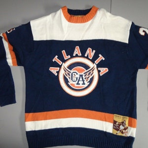 Vintage Throwback 1975 Atlanta Rawblue Classics Football Sweater jersey Mens 2X