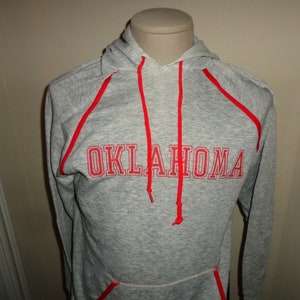 Vtg 80&#39;s Oklahoma Sooners Gray Hooded Hoodie NCAA Light Soft Sweatshirt Fits M