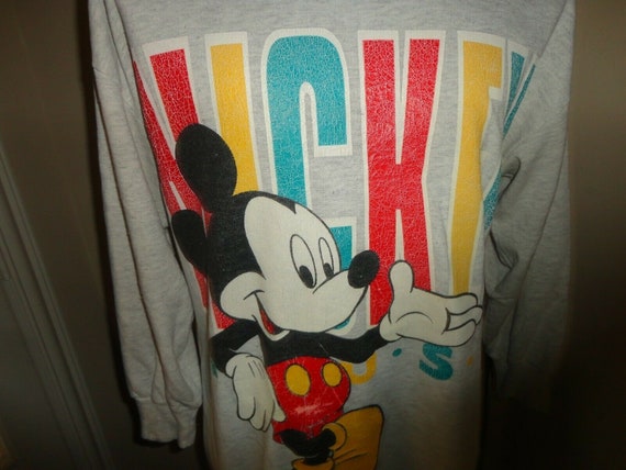 Vtg 90's Gray Mickey Unlimited Disney Nightshirt … - image 9
