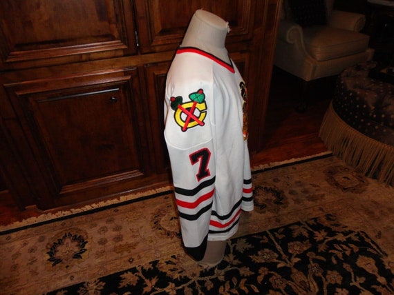 Vintage 90's White Sewn Chicago Blackhawks NHL Ho… - image 5