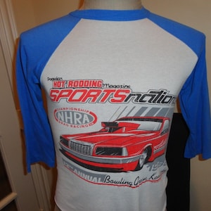 Vtg 1986 NHRA Budweiser Summernationals Sportsnationals Jersey Shirt Fit XS Rare