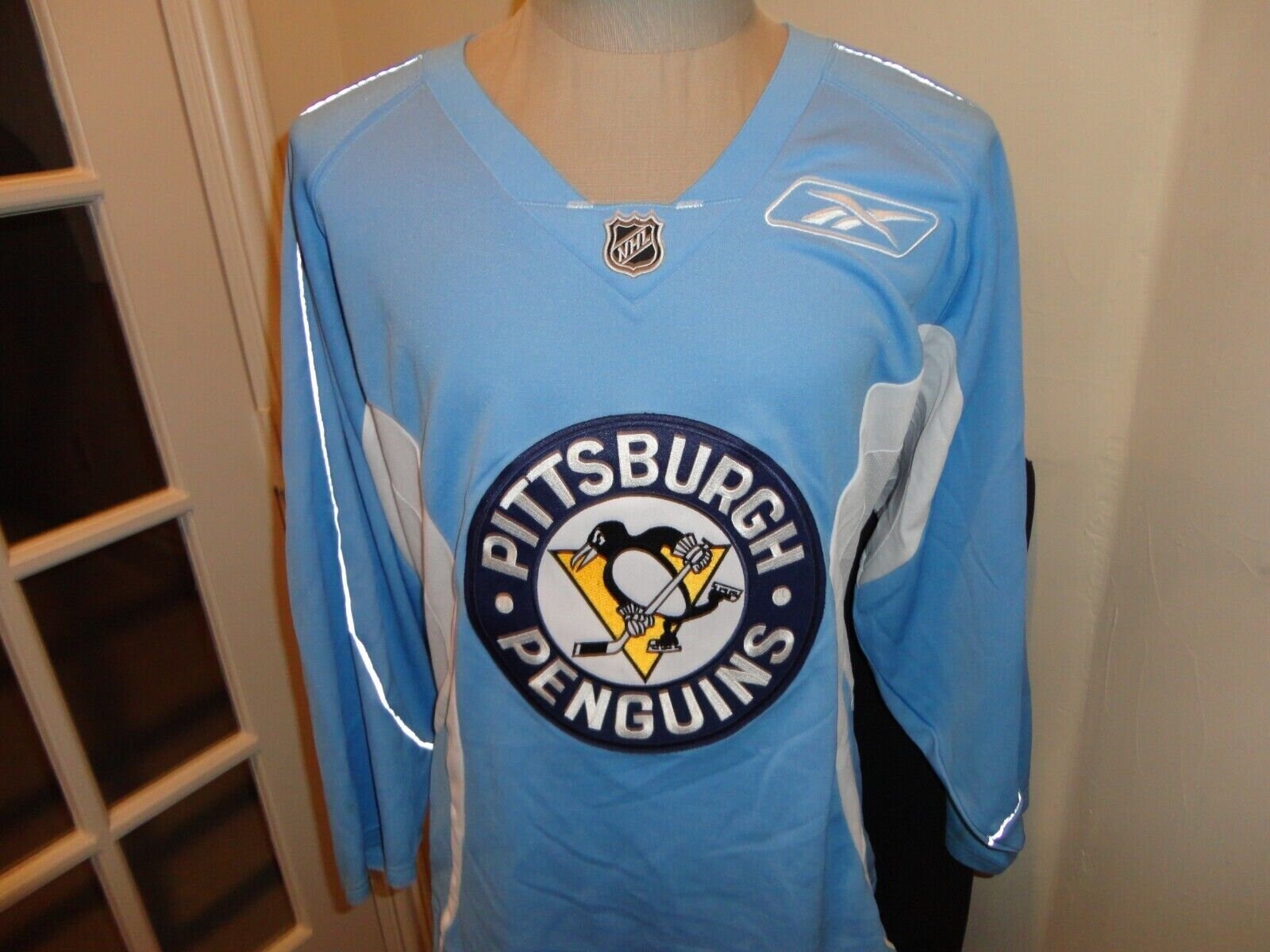 Pittsburgh Penguins NHL Reebok Light Blue Vintage Logo Long Sleeve