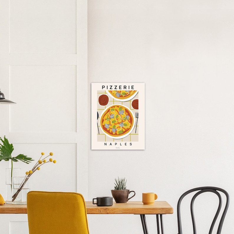 Pizza Poster, Pizza food print, Margherita art print, Art for kitchen, Foodie gift, Italy art, Kitchen print, Fast food art print 40x50 cm / 16x20″